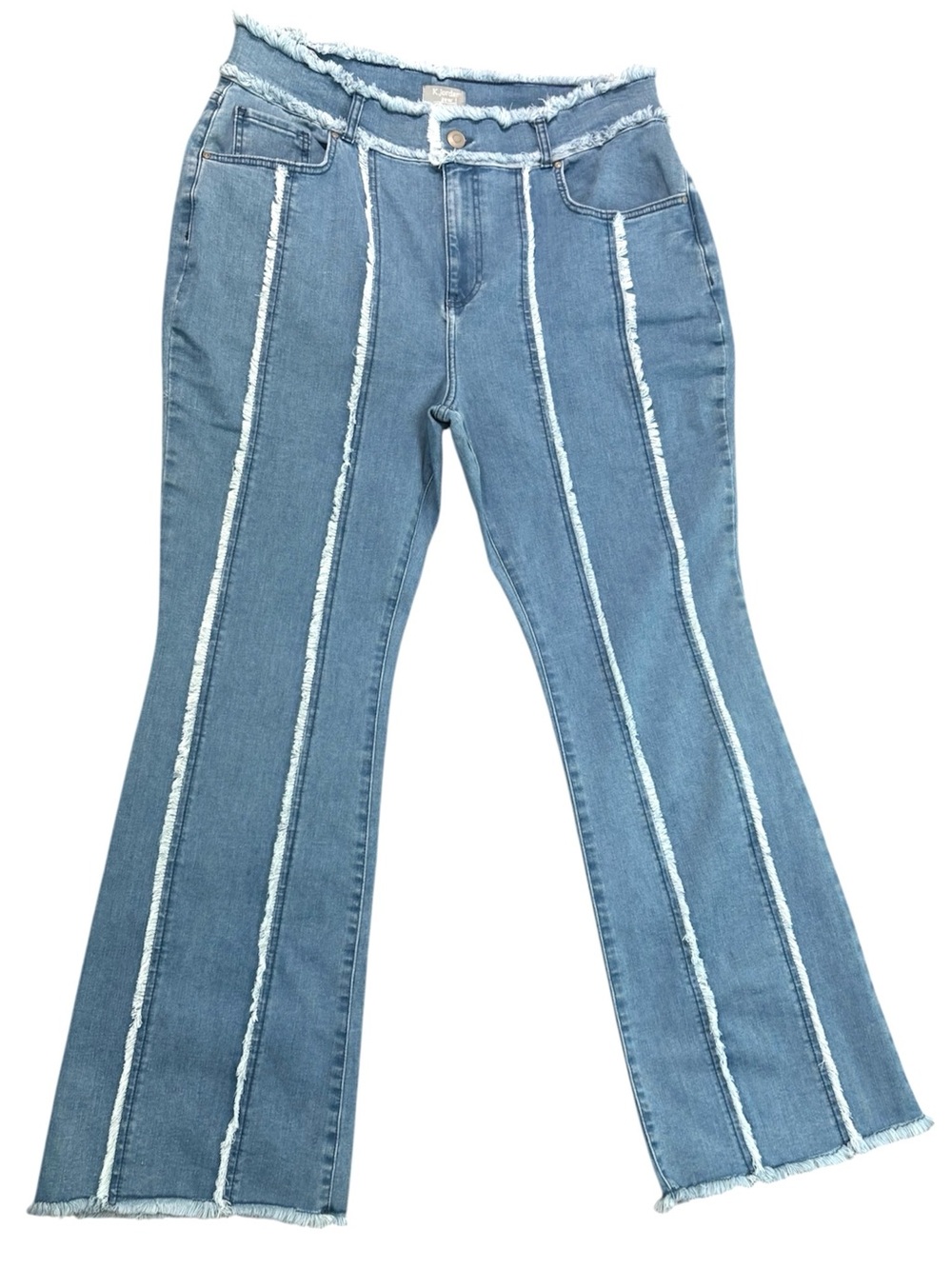 K. Jordan Raw Hem Flare Jeans Exposed Seam Wide Leg, [Size 20W Plus]